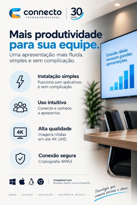 BenQ InstaShow® - Mais produtividade para sua equipe: instalação simples, uso intuitivo, alta qualidade 4K e conexão segura